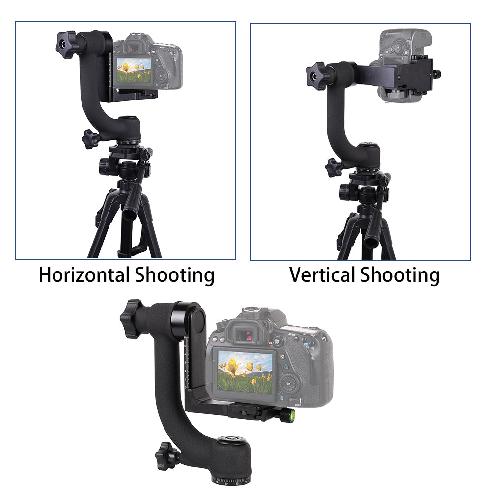 QINGZHUANGSHIDAI Q35 360 Degree Panoramic Gimbal Tripod Connector for DSLR Camera Telephoto Lens QINGZHUANGSHIDAI Q35 360 Degree Panoramic Gimbal Tripod Connector for DSLR Camera Telephoto Lens